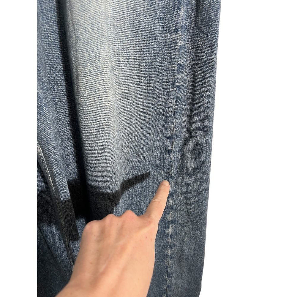RAG & BONE Miramar Sofie Wide-Leg Pant Two-Tone Sweatpant Jeans Antonia Wash - Picture 7 of 14